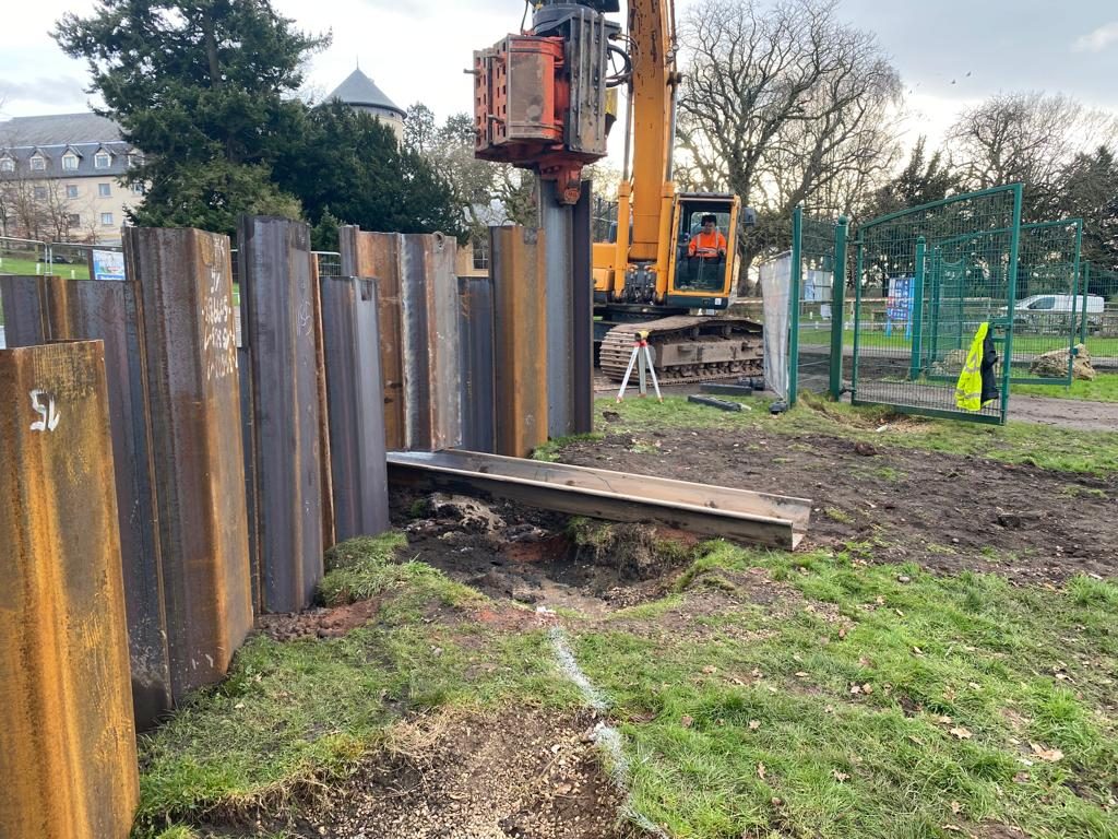 Drayton Manor, Tamworth: sheet piled wall solution, photograph 3 of 4