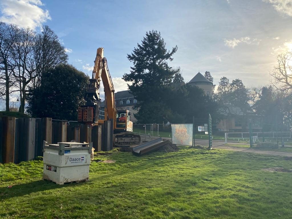 Drayton Manor, Tamworth: sheet piled wall solution, photograph 2 of 4
