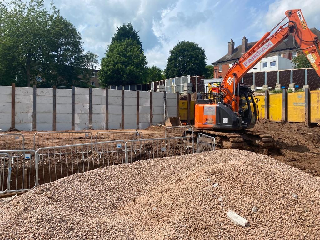 Burton Hospital: king pile wall system, photograph 2 of 9
