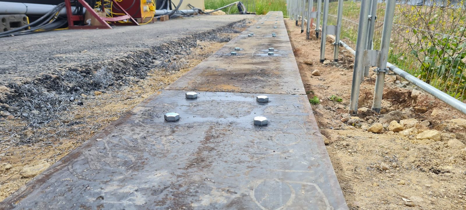 Chapel Lane Primary, Bingham: steel capping beam installation, photograph 2 of 2
