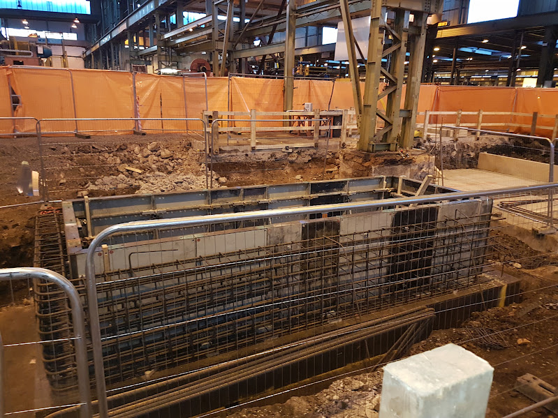 Concrete shaft units inside the existing factory
